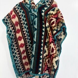 Kids Colorful Geometric Pattern Poncho